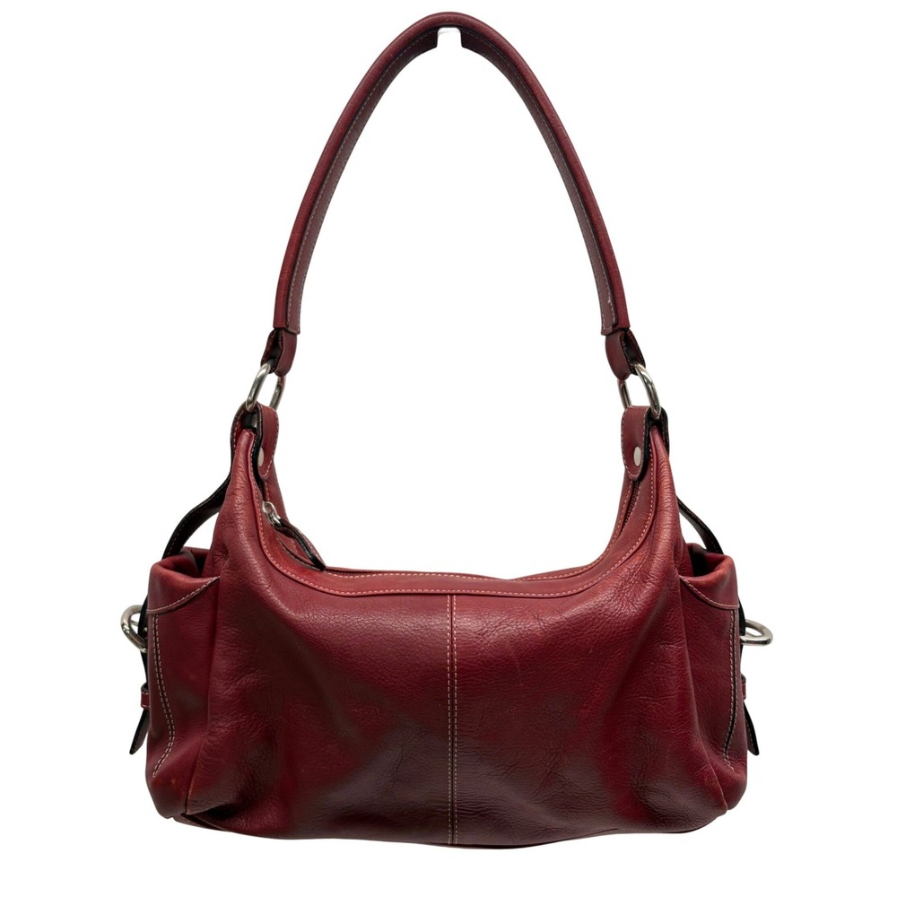 Gianni Chiarini Shoulder Bag Womens Red Pebbled Leather Italian Hobo Slouchy Y2K
